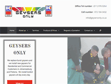 Tablet Screenshot of geysersonly.co.za
